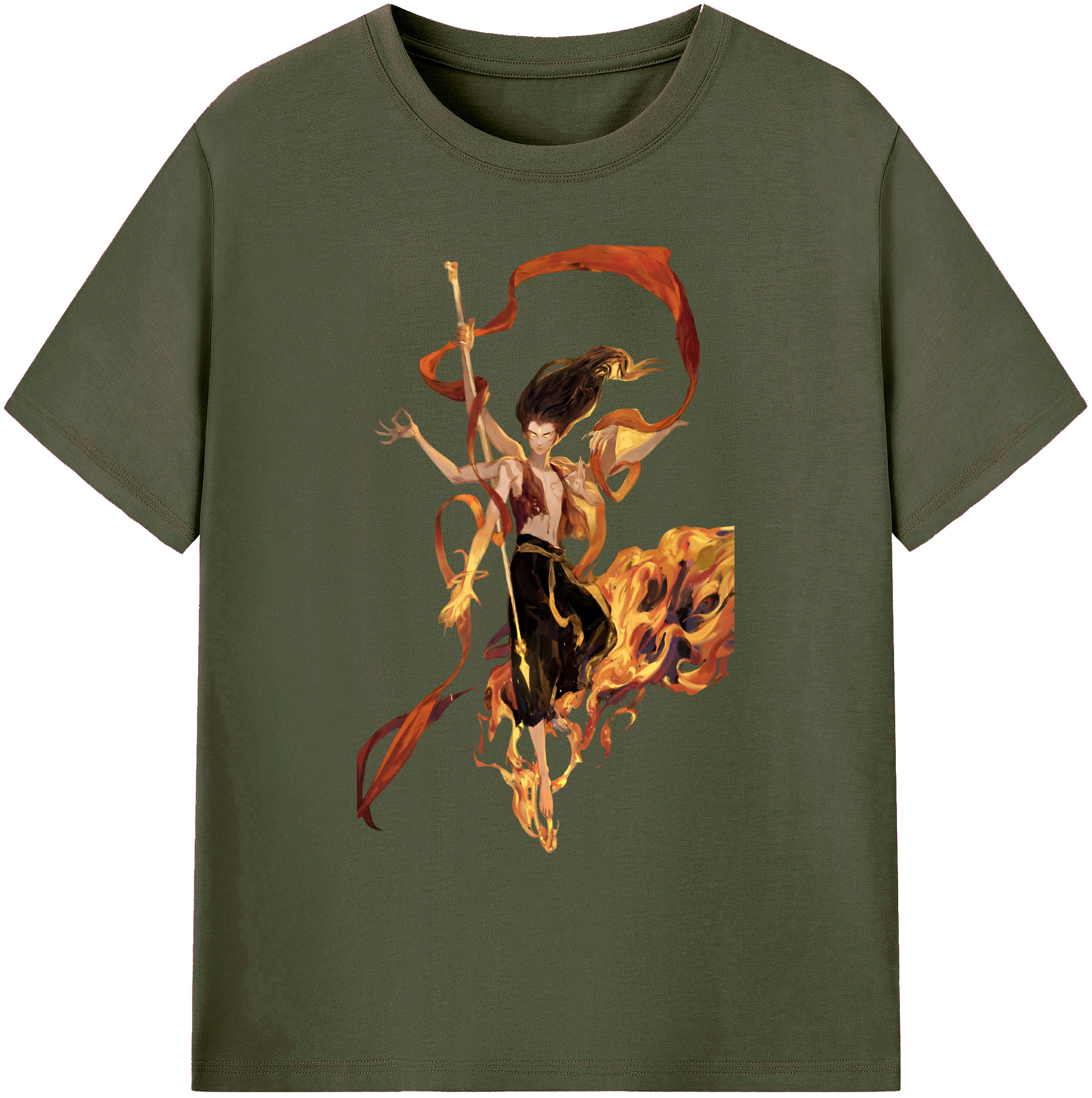 （画像用） Ne Zha 2 ナタ 魔童の大暴れ 綿100％ メンズ半袖Tシャツ｜肌触りやわらか＆通気性